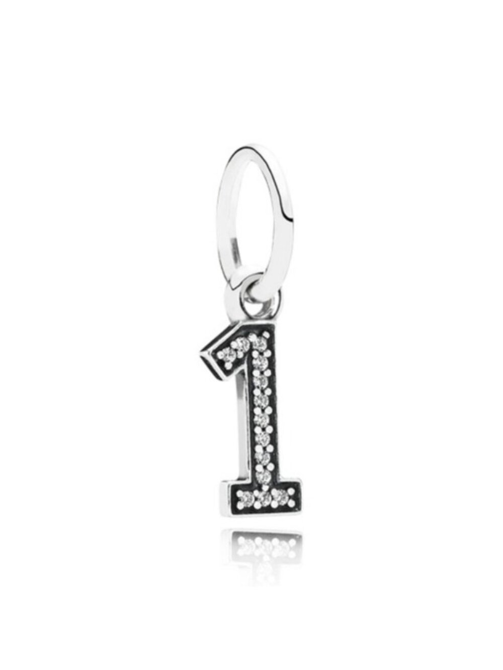 Pandora Sterling Silver Number 1 Clear Cubic Zirconia Charm - 791339CZ